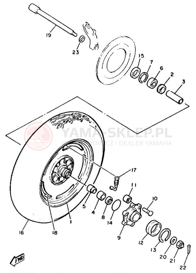 Schemat "Koło tył" do Yamaha V-MAX 1200 VMX12E/VMX12EC