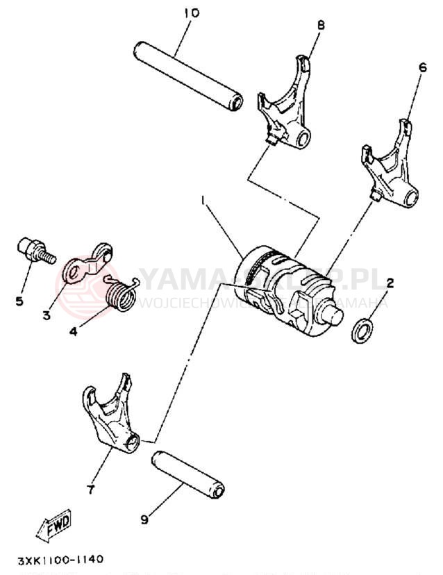 Schemat "Wodziki, automat" do Yamaha WR250ZD