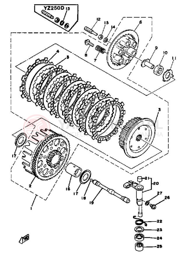 Schemat "sprzęgło" do Yamaha YZ250C
