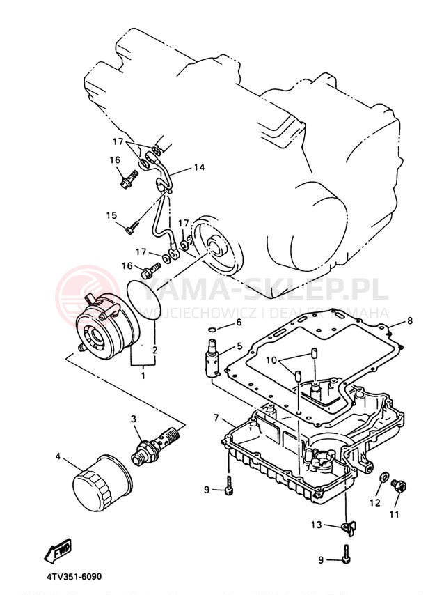 Schemat "Chłodnica oleju" do Yamaha YZF600RJC/YZF600RJ