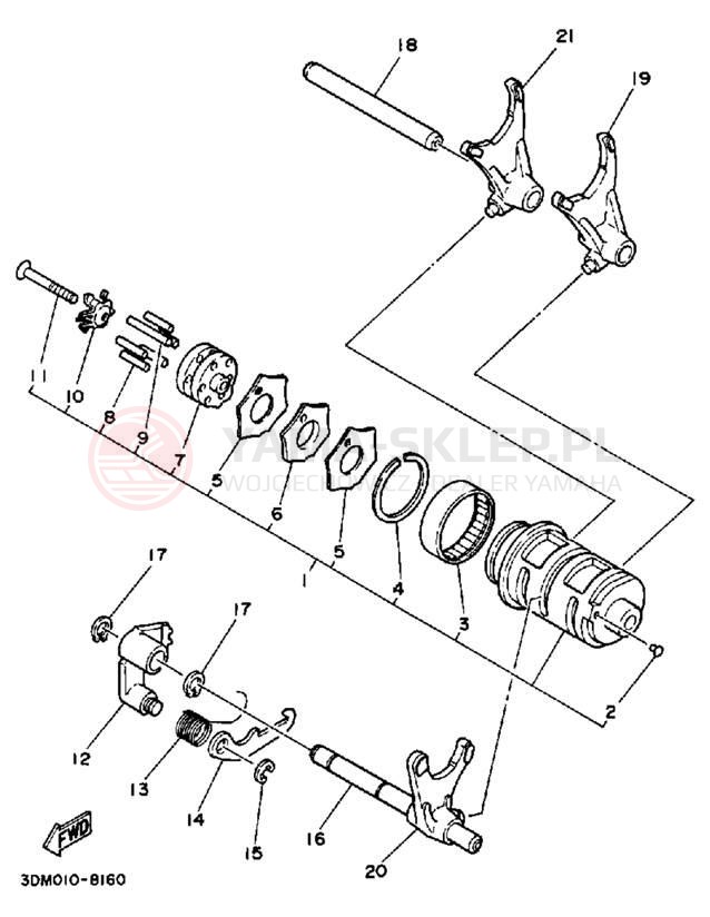 Schemat "Wodziki, automat" do Yamaha ROUTE 66 XV250UC/XV250U