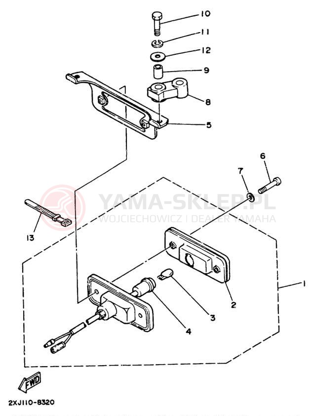 Schemat "lampa tył" do Yamaha BLASTER YFS200U