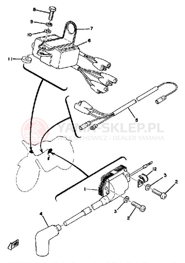 Schemat "układ elektryczny" do Yamaha YZ125D