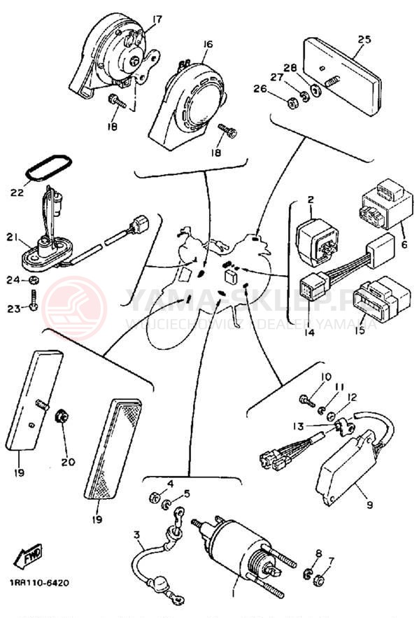 Schemat "układ elektryczny" do Yamaha VIRAGO 700 XV700CTC/XV700CT
