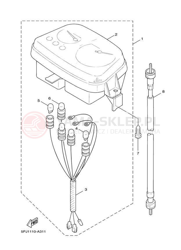 Schemat "licznik" do Yamaha ZUMA YW50T