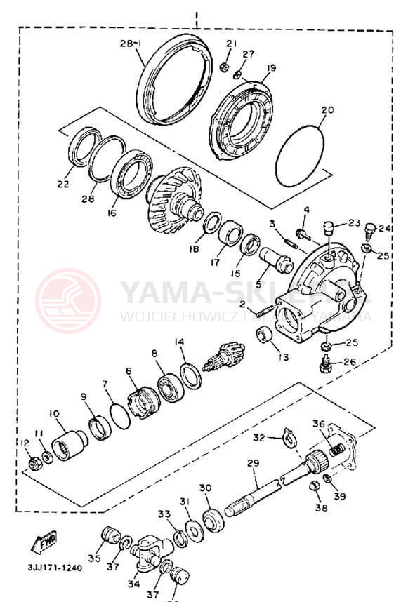Schemat "Wał napędowy" do Yamaha XVZ13DD/XVZ13DDC
