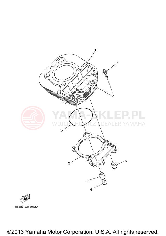 Schemat "cylinder" do Yamaha TT-R230 TTR230V