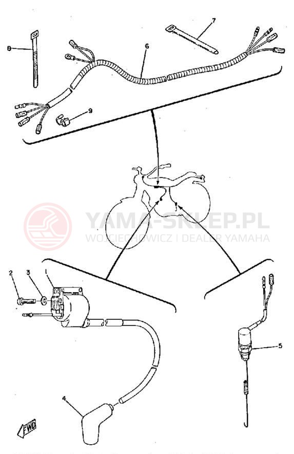 Schemat "układ elektryczny" do Yamaha TY250A
