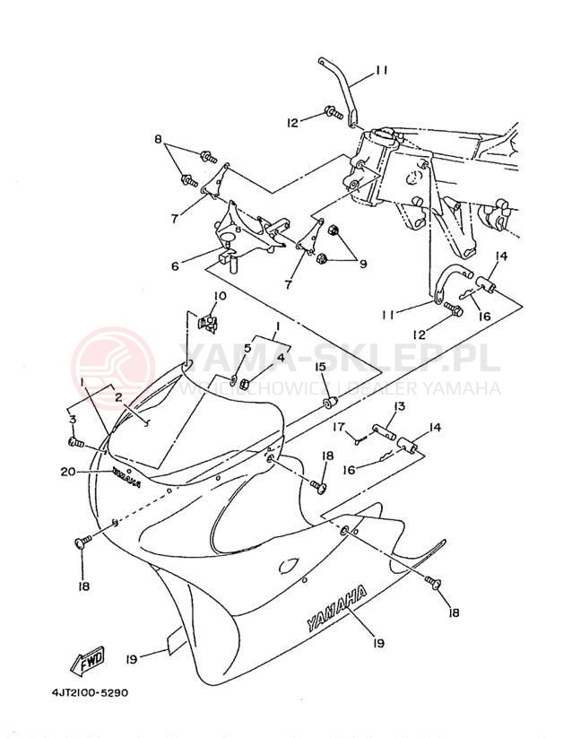 Schemat "elementy nadwozia" do Yamaha TZ125 TZ125