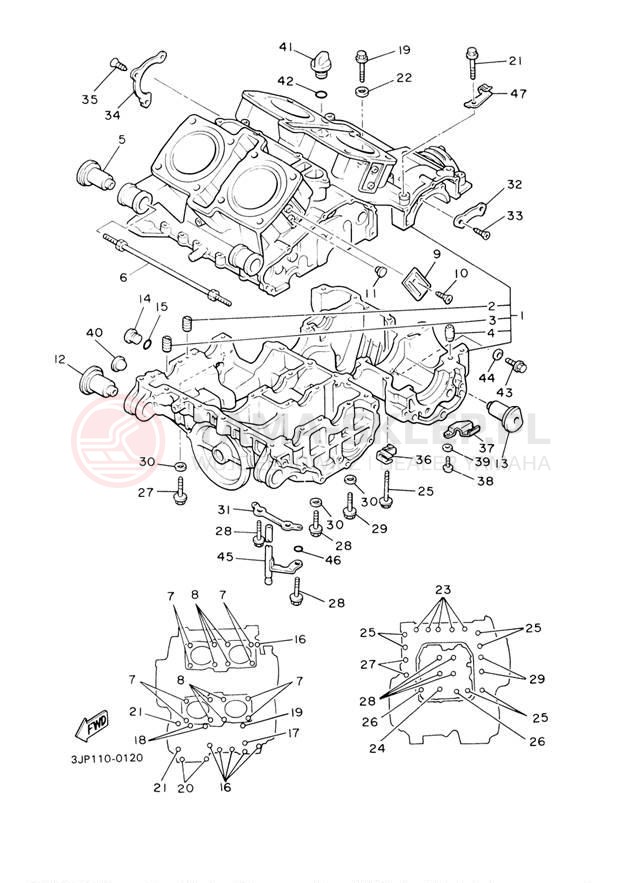 Schemat "Obudowa silnika" do Yamaha V-MAX VMX12S1/VMX12SC1