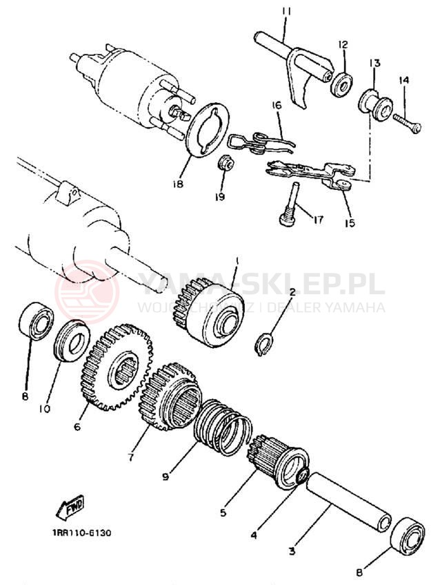 Schemat "rozrusznik" do Yamaha VIRAGO 1100 XV1100U/XV1100UC
