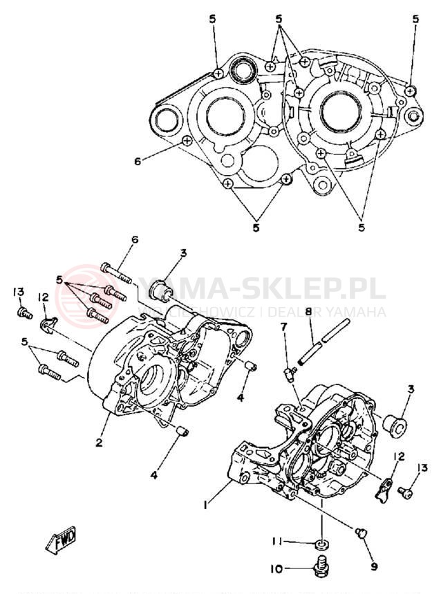 Schemat "Obudowa silnika" do Yamaha IT175G