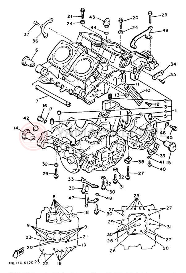 Schemat "Obudowa silnika" do Yamaha XVZ13TC/XVZ13T