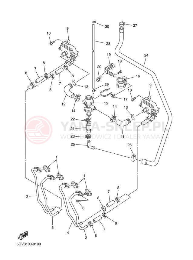 Schemat "System odbioru powietrza" do Yamaha R6 YZFR6LC/YZFR6L