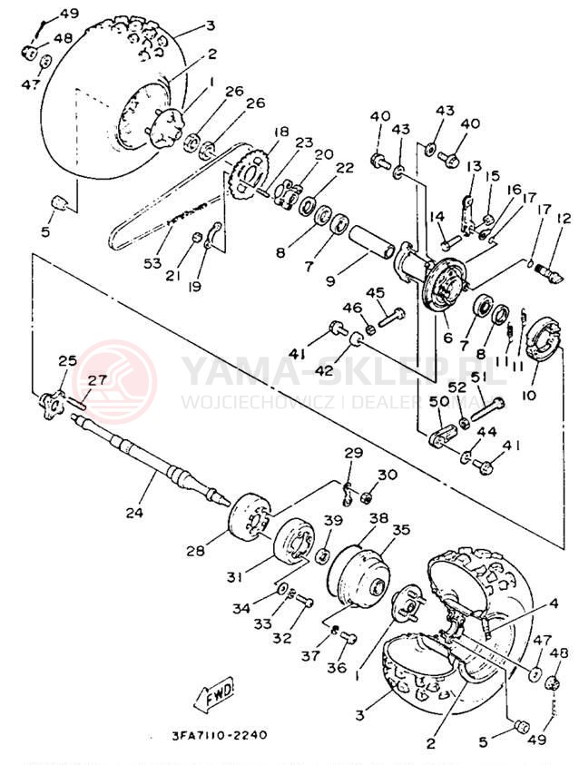 Schemat "Koło tył" do Yamaha BREEZE YFA1E
