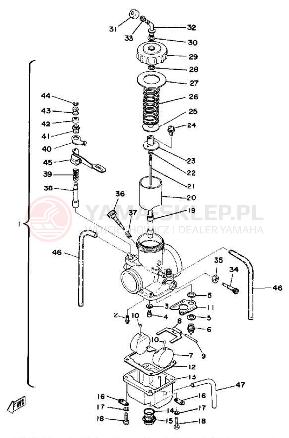 Schemat "Gaźnik" do Yamaha IT400D/IT250D