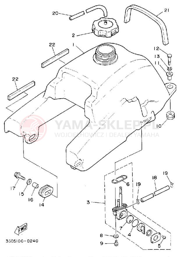 Schemat "zbiornik paliwa" do Yamaha YFM350XD