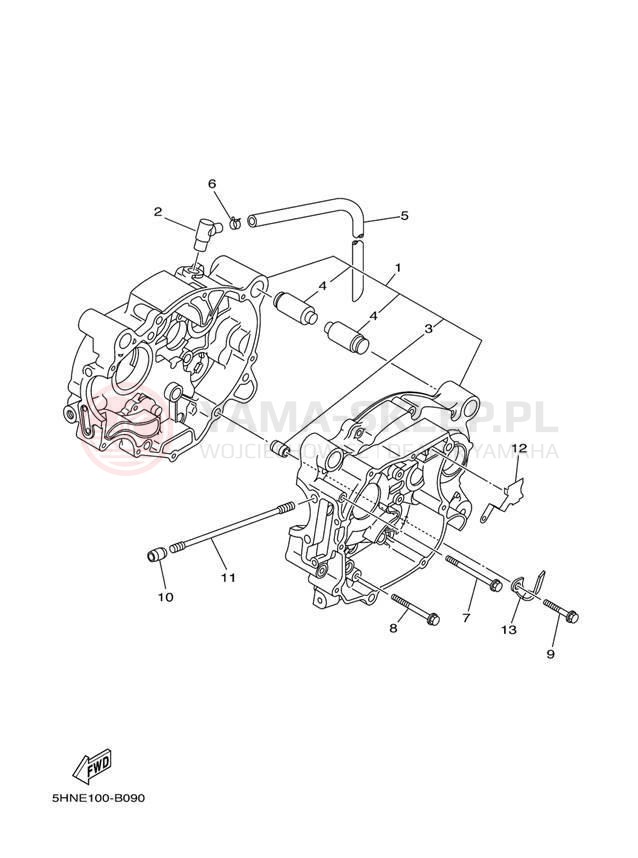 Schemat "Obudowa silnika" do Yamaha TT-R90E TTR90ET