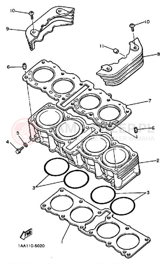 Schemat "cylinder" do Yamaha MAXIM X XJ700XS/XJ700XSC