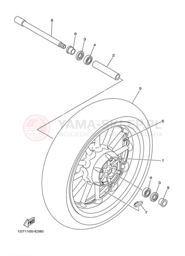 Schemat "Koło przód" do Yamaha ROADLINER S XV19SV/XV19SVC