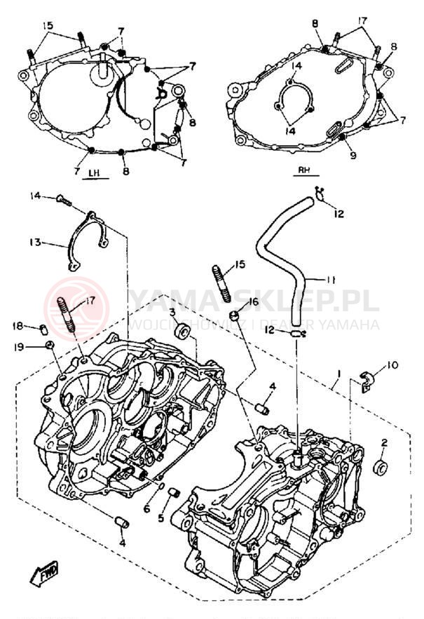 Schemat "Obudowa silnika" do Yamaha SRX600S/SRX600SC