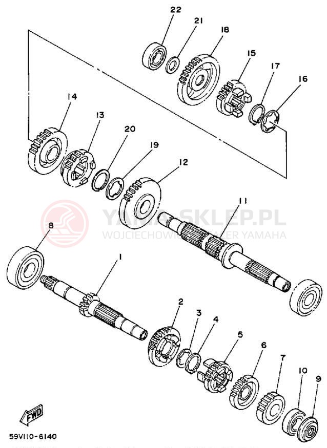 Schemat "Skrzynia biegów " do Yamaha MOTO-4 YFM225T