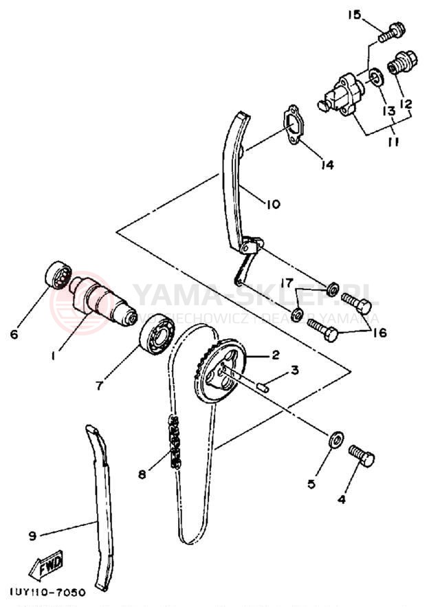 Schemat "Rozrząd - łańcuszek" do Yamaha MOTO-4 YFM350ERU