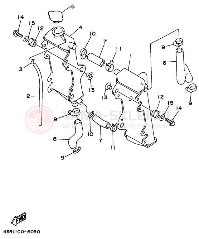 Schemat "Układ chlodzenia" do Yamaha YZ250 YZ250K1