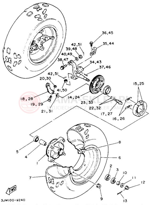 Schemat "Koło przód" do Yamaha BLASTER YFS200E_MN
