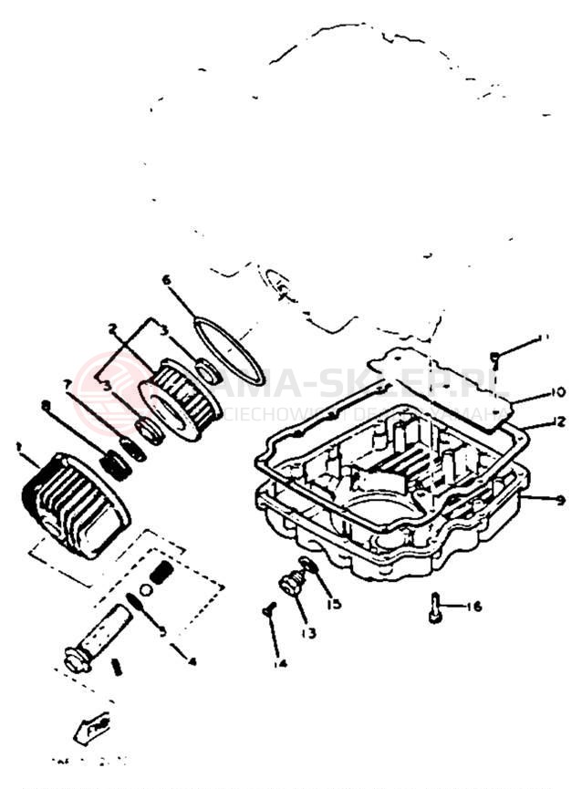 Schemat "Filtr oleju" do Yamaha XJ750J