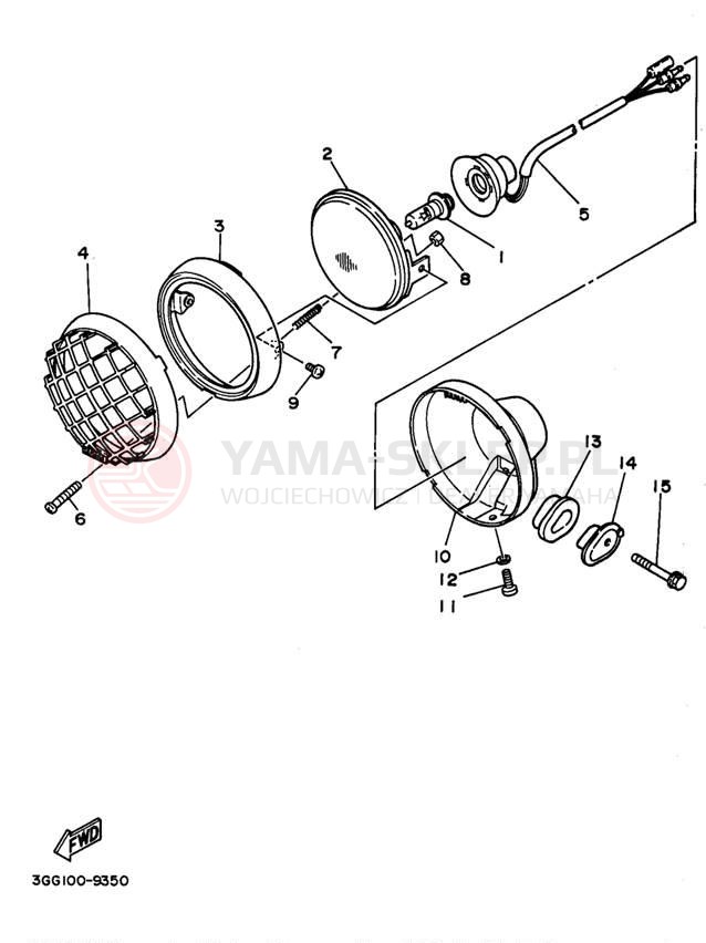 Schemat "Lampa przód" do Yamaha WARRIOR YFM350XKC/YFM350XK