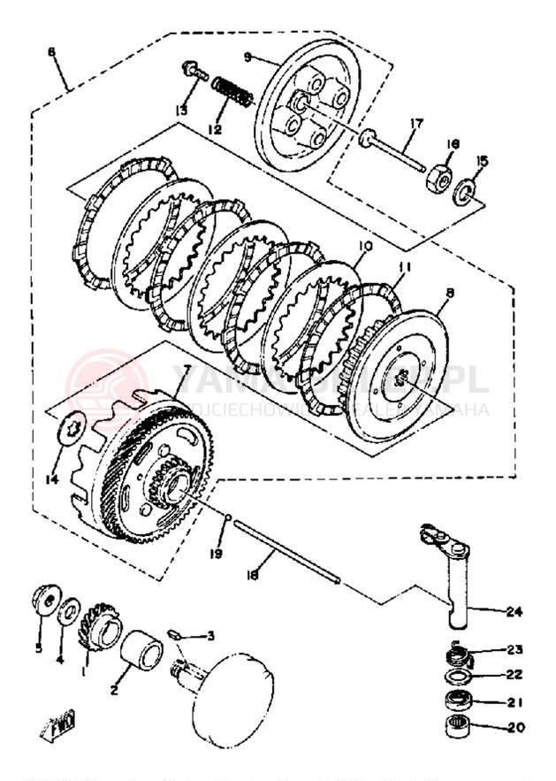 Schemat "sprzęgło" do Yamaha YZ60K