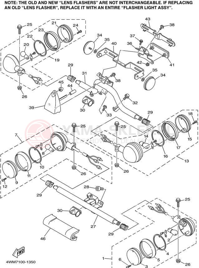 Schemat "kierunkowskazy" do Yamaha ROAD STAR XV1600AP/XV1600APC