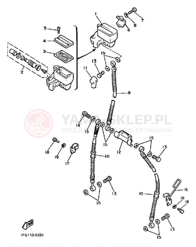 Schemat "Pompa hamulcowa przednia" do Yamaha MAXIM XJ700N/XJ700NC