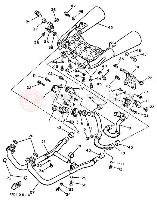 Schemat "Wydech końcowy" do Yamaha V-MAX 1200 VMX12SC/VMX12S