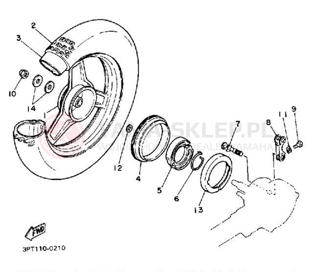Schemat "Koło tył" do Yamaha Y-ZINGER PW50A