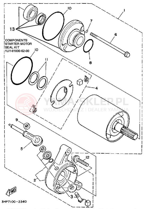 Schemat "rozrusznik" do Yamaha MOTO-4 YFM350ERD