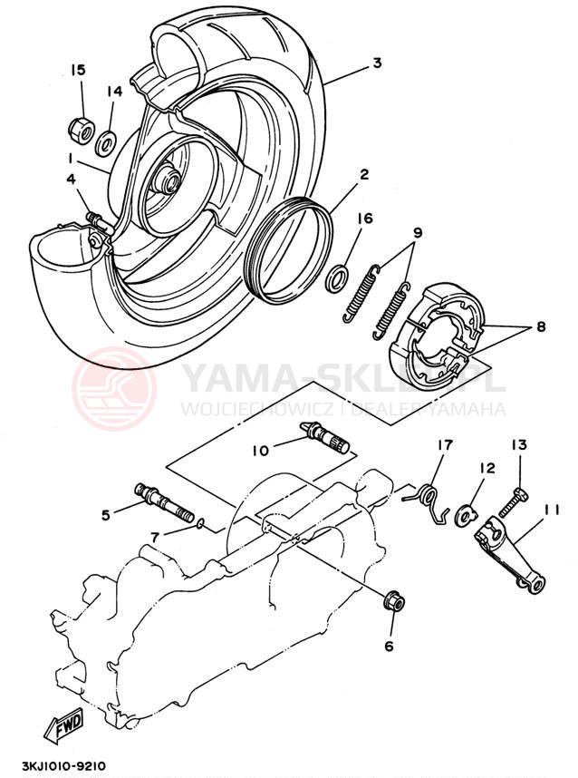 Schemat "Koło tył" do Yamaha JOG CY50K