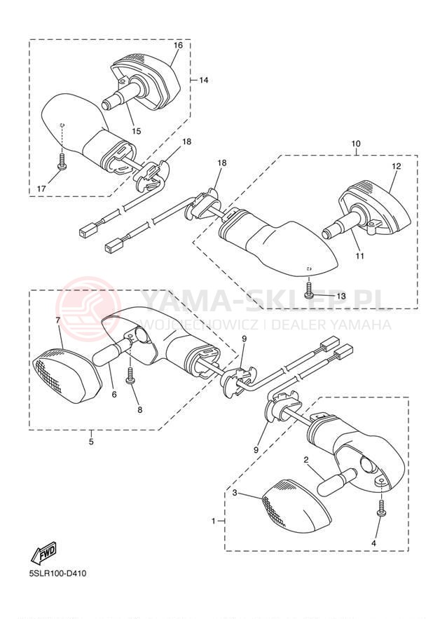 Schemat "kierunkowskazy" do Yamaha YZF-R6 YZFR6TC/YZFR6T