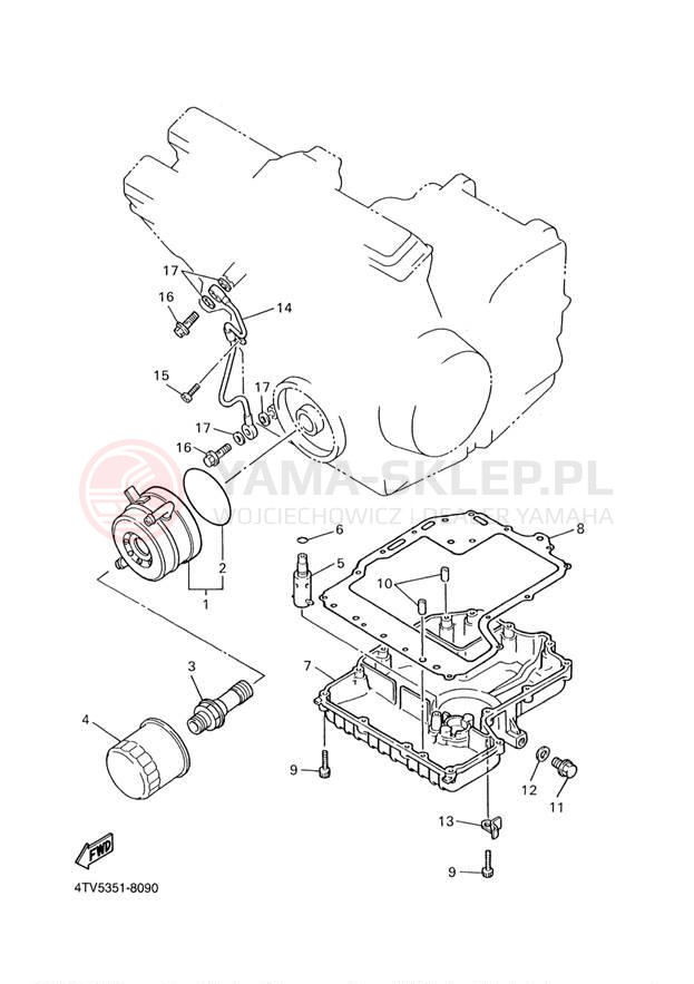 Schemat "Chłodnica oleju" do Yamaha YZF600R YZF600RRC/YZF600RR