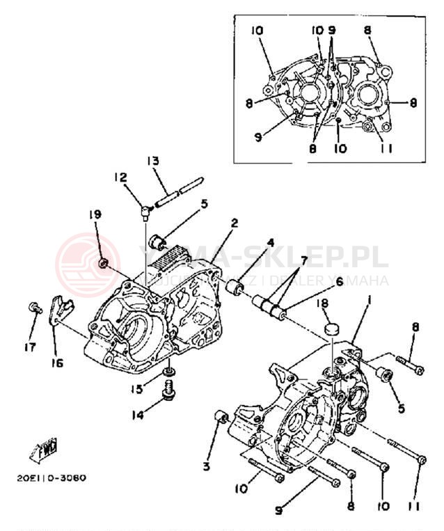 Schemat "Obudowa silnika" do Yamaha YT175K
