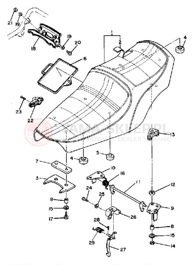Schemat "siedzenie" do Yamaha XS650SF