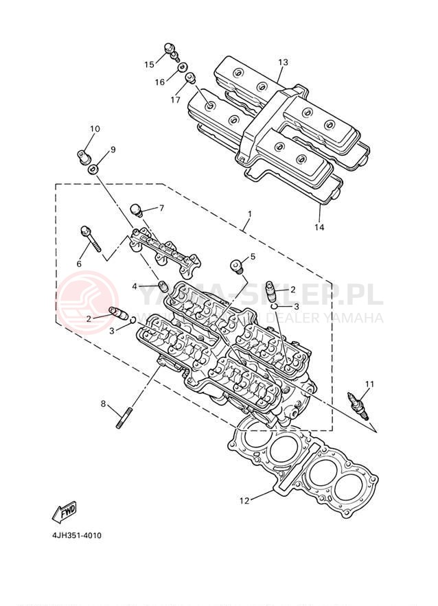 Schemat "głowica" do Yamaha YZF600R YZF600RM/YZF600RMC