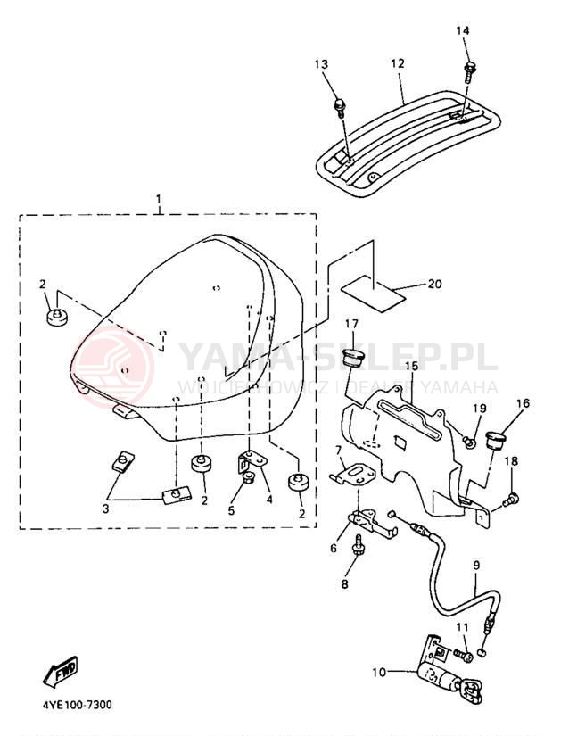 Schemat "siedzenie" do Yamaha XVZ13LTJ/XVZ13LTJC