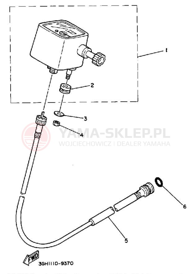Schemat "licznik" do Yamaha MOTO-4 YFM250A