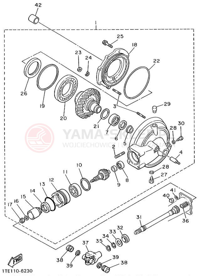 Schemat "Wał napędowy" do Yamaha VIRAGO 1100 XV1100L/XV1100LC