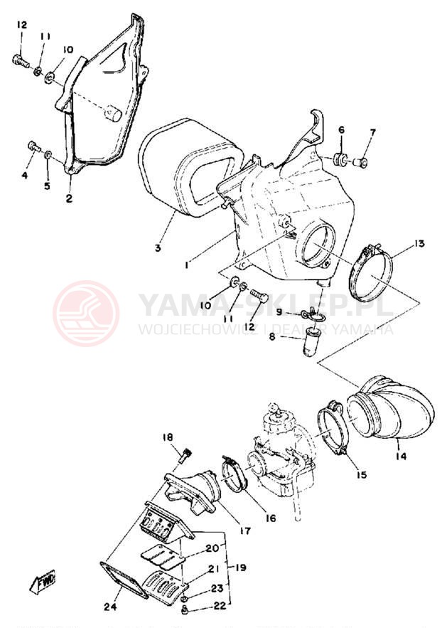 Schemat "Wtrysk paliwa" do Yamaha IT400F