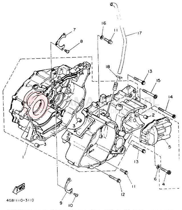 Schemat "Obudowa silnika" do Yamaha KODIAK 4WD YFM400FWE_