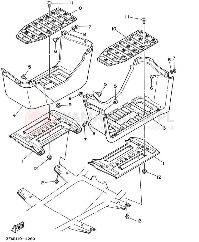 Schemat "Stopka postojowa i podnóżki" do Yamaha BREEZE YFA1PC/YFA1P