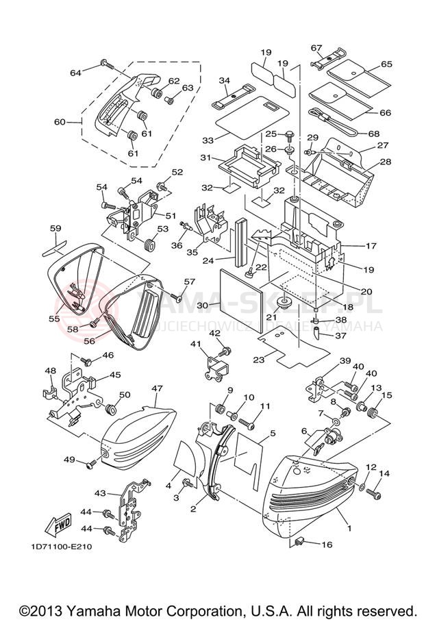 Schemat "Pokrywa boczna" do Yamaha STRATOLINER XV19CTV/XV19CTVC
